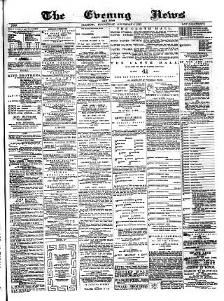 cover page of Glasgow Evening Post published on November 2, 1881