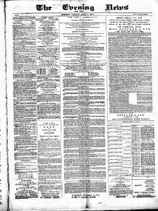 cover page of Glasgow Evening Post published on April 1, 1884