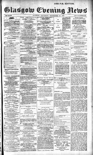 cover page of Glasgow Evening Post published on September 17, 1892