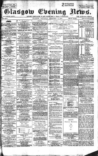 cover page of Glasgow Evening Post published on February 2, 1895