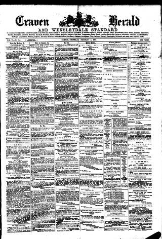 cover page of Craven Herald published on February 2, 1889