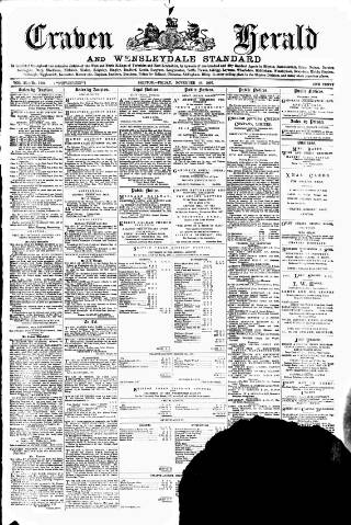 cover page of Craven Herald published on November 26, 1897