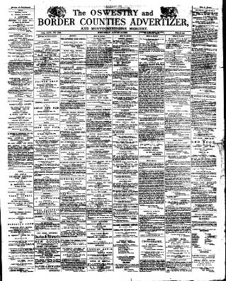 cover page of Oswestry Advertiser published on August 24, 1892