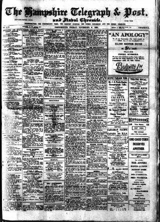 cover page of Hampshire Telegraph published on November 2, 1928