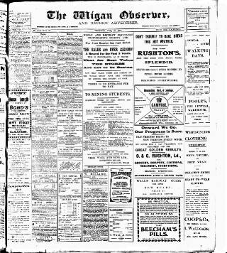 cover page of Wigan Observer and District Advertiser published on June 18, 1908
