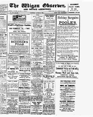 cover page of Wigan Observer and District Advertiser published on August 2, 1917