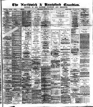 cover page of Northwich Guardian published on September 17, 1884