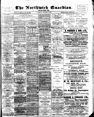 cover page of Northwich Guardian published on August 2, 1910