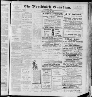 cover page of Northwich Guardian published on June 18, 1915