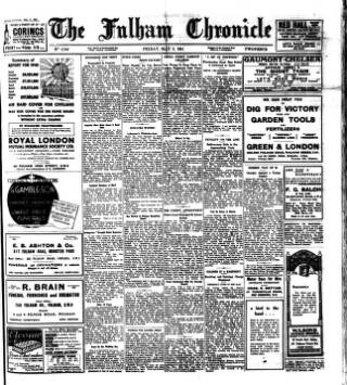 cover page of Fulham Chronicle published on May 2, 1941