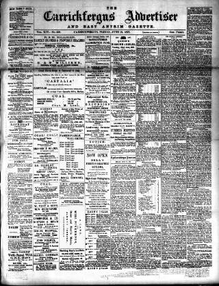 cover page of Carrickfergus Advertiser published on June 18, 1897