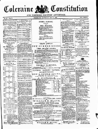 cover page of Northern Constitution published on May 2, 1885
