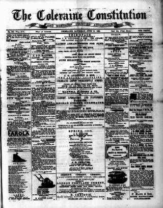cover page of Northern Constitution published on June 18, 1892
