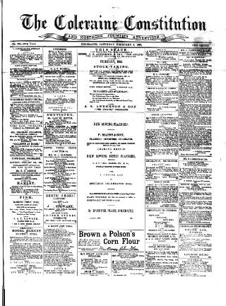 cover page of Northern Constitution published on February 2, 1895