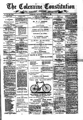 cover page of Northern Constitution published on March 19, 1898