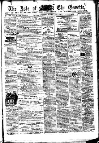 cover page of Cambridgeshire Times published on February 2, 1877