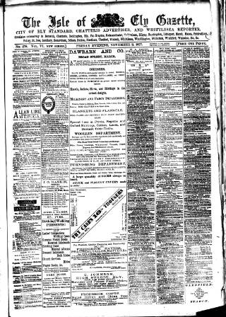 cover page of Cambridgeshire Times published on November 2, 1877