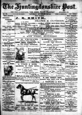cover page of Hunts Post published on September 25, 1897