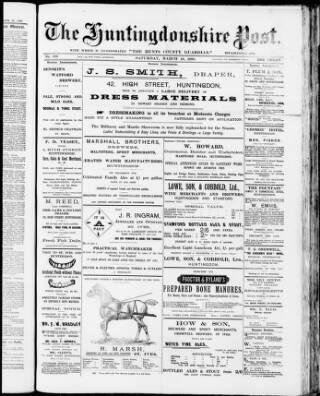 cover page of Hunts Post published on March 19, 1898