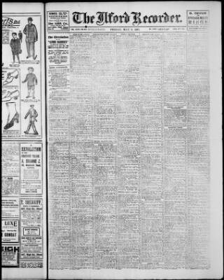 cover page of Ilford Recorder published on May 4, 1917