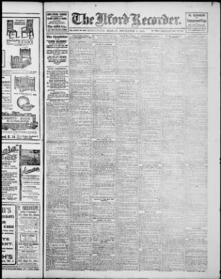 cover page of Ilford Recorder published on November 2, 1917