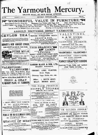 cover page of Yarmouth Mercury published on February 2, 1889