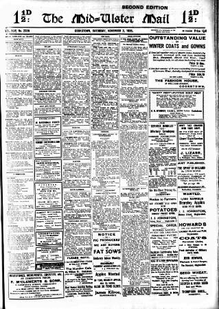 cover page of Mid-Ulster Mail published on November 2, 1935