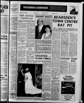 cover page of Milngavie and Bearsden Herald published on November 2, 1973