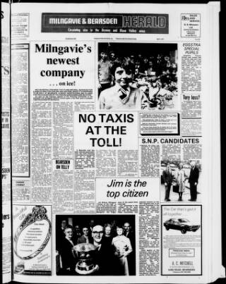 cover page of Milngavie and Bearsden Herald published on April 1, 1977