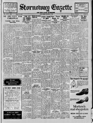 cover page of Stornoway Gazette and West Coast Advertiser published on November 2, 1963
