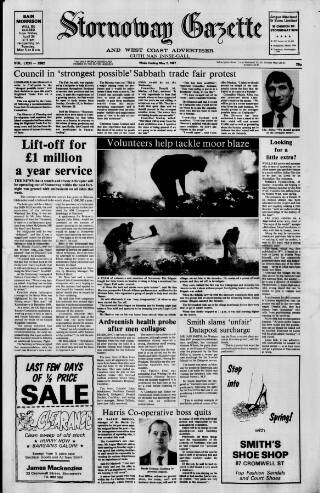 cover page of Stornoway Gazette and West Coast Advertiser published on May 2, 1987