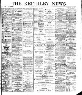 cover page of Keighley News published on February 2, 1889