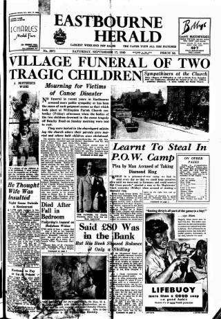 cover page of Eastbourne Herald published on September 17, 1949