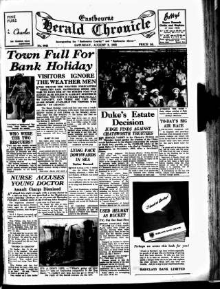 cover page of Eastbourne Herald published on August 2, 1952