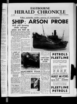 cover page of Eastbourne Herald published on May 4, 1963