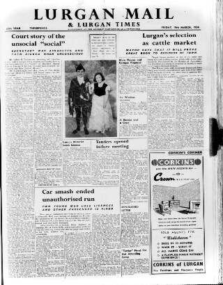 cover page of Lurgan Mail published on March 19, 1954