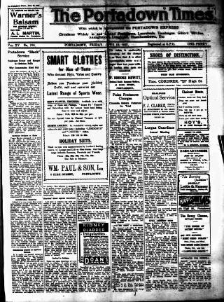 cover page of Portadown Times published on June 18, 1937