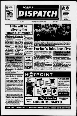 cover page of Forfar Dispatch published on August 2, 1990