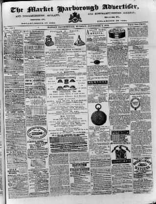 cover page of Market Harborough Advertiser and Midland Mail published on November 2, 1880