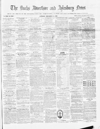 cover page of Bucks Advertiser & Aylesbury News published on September 17, 1881