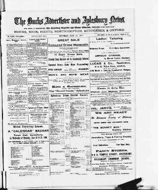 cover page of Bucks Advertiser & Aylesbury News published on June 18, 1910