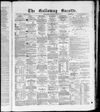 cover page of Galloway Gazette published on August 2, 1879