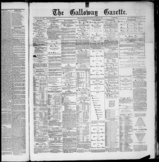 cover page of Galloway Gazette published on November 2, 1889