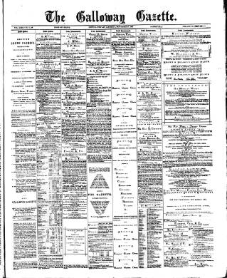 cover page of Galloway Gazette published on September 17, 1892