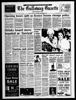 cover page of Galloway Gazette published on February 2, 1991
