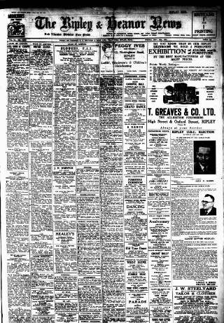 cover page of Ripley and Heanor News and Ilkeston Division Free Press published on May 2, 1952