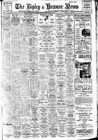 cover page of Ripley and Heanor News and Ilkeston Division Free Press published on June 18, 1954