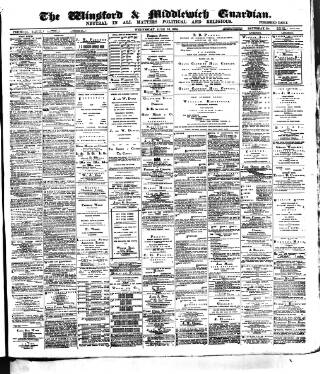 cover page of Winsford & Middlewich Guardian published on June 18, 1884