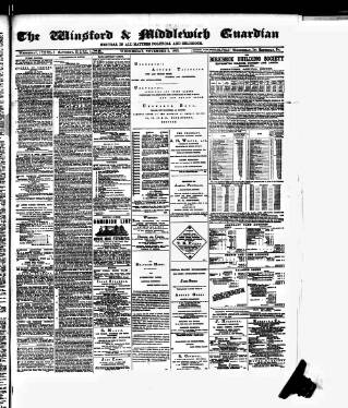cover page of Winsford & Middlewich Guardian published on November 2, 1892