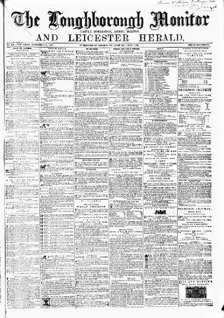 cover page of Loughborough Monitor published on November 2, 1865